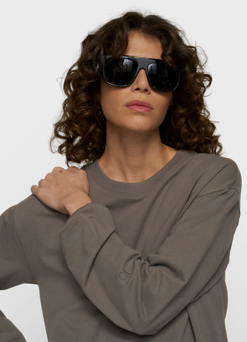 silent chique sweater | dark fog