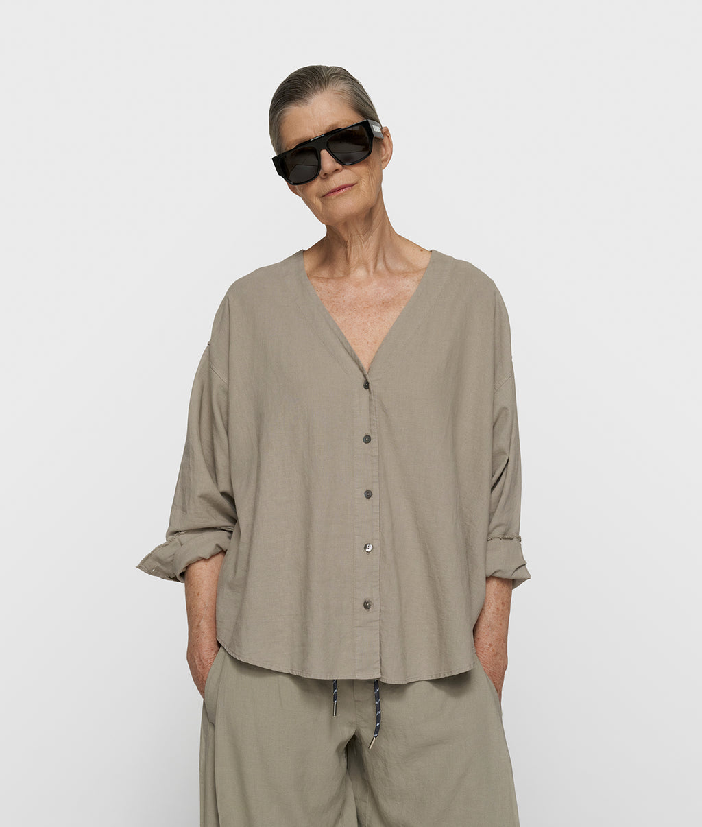 cotton linen blouse | fog