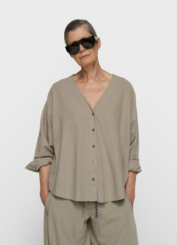 cotton linen blouse | fog