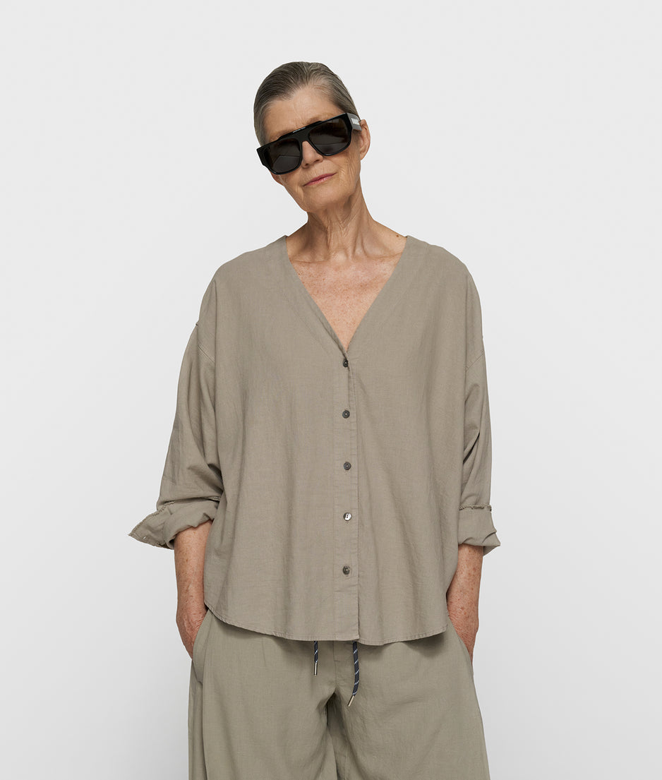 cotton linen blouse | fog