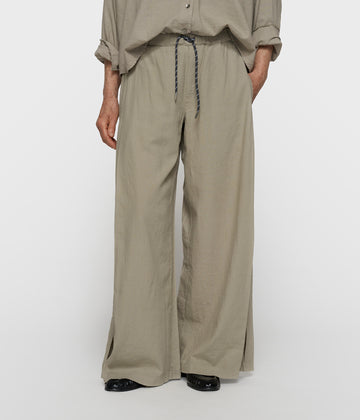 cotton linen pants slit | fog