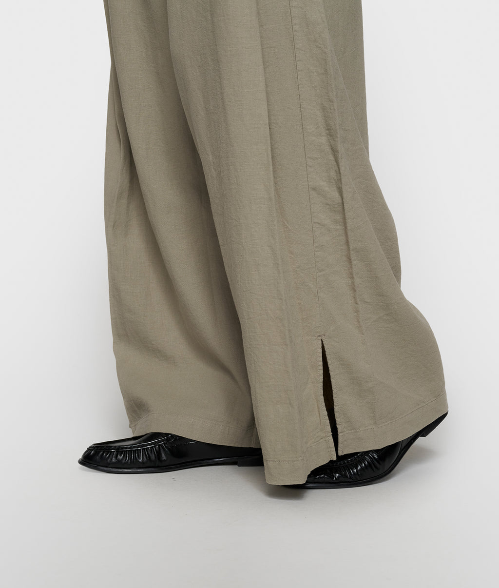 cotton linen pants slit | fog