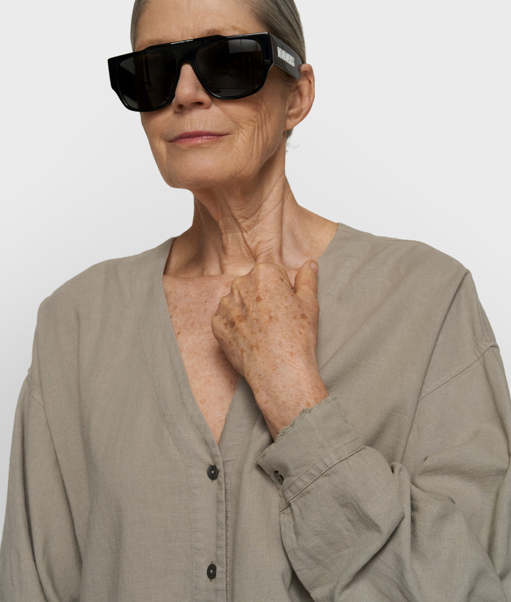 cotton linen blouse | fog