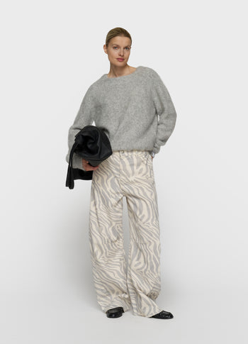 hairy knit sweater | light grey melee