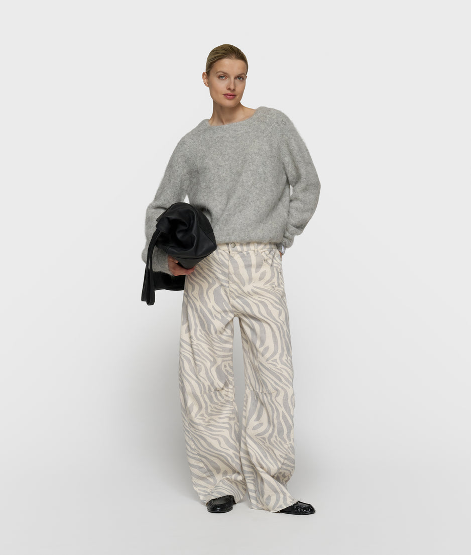 hairy knit sweater | light grey melee