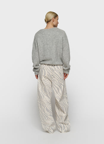 hairy knit sweater | light grey melee