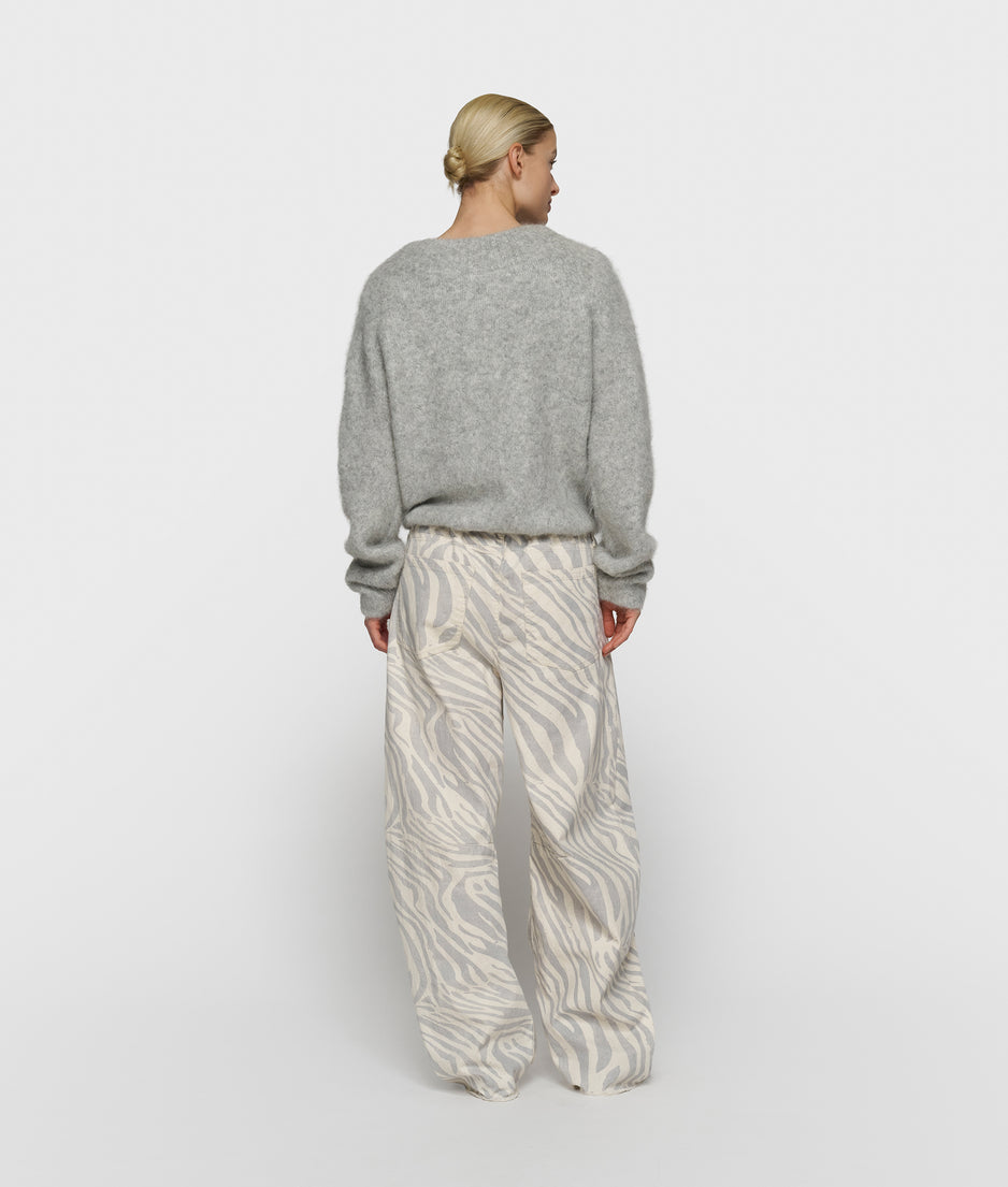 hairy knit sweater | light grey melee