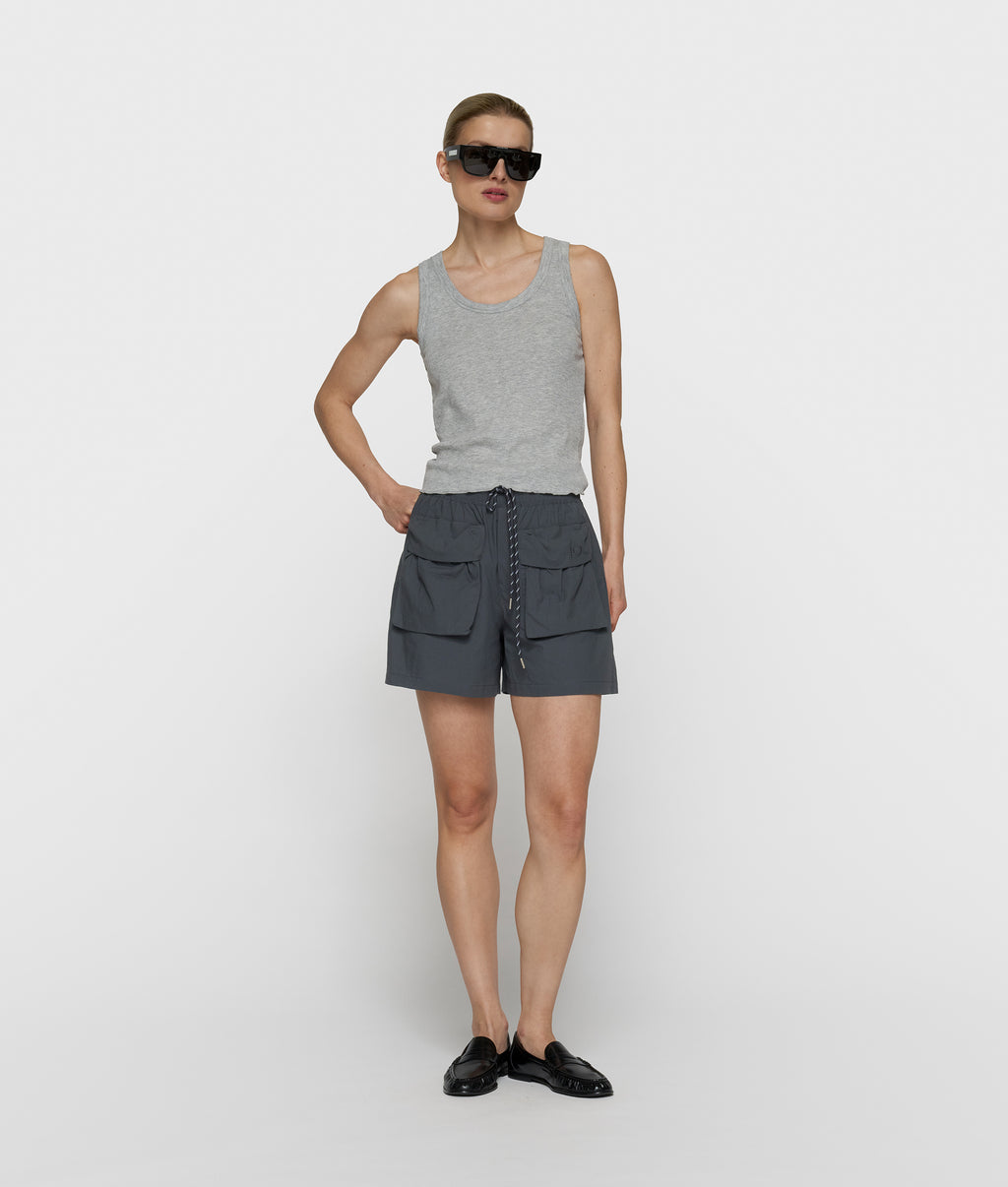 soft rib tank top | light grey melee