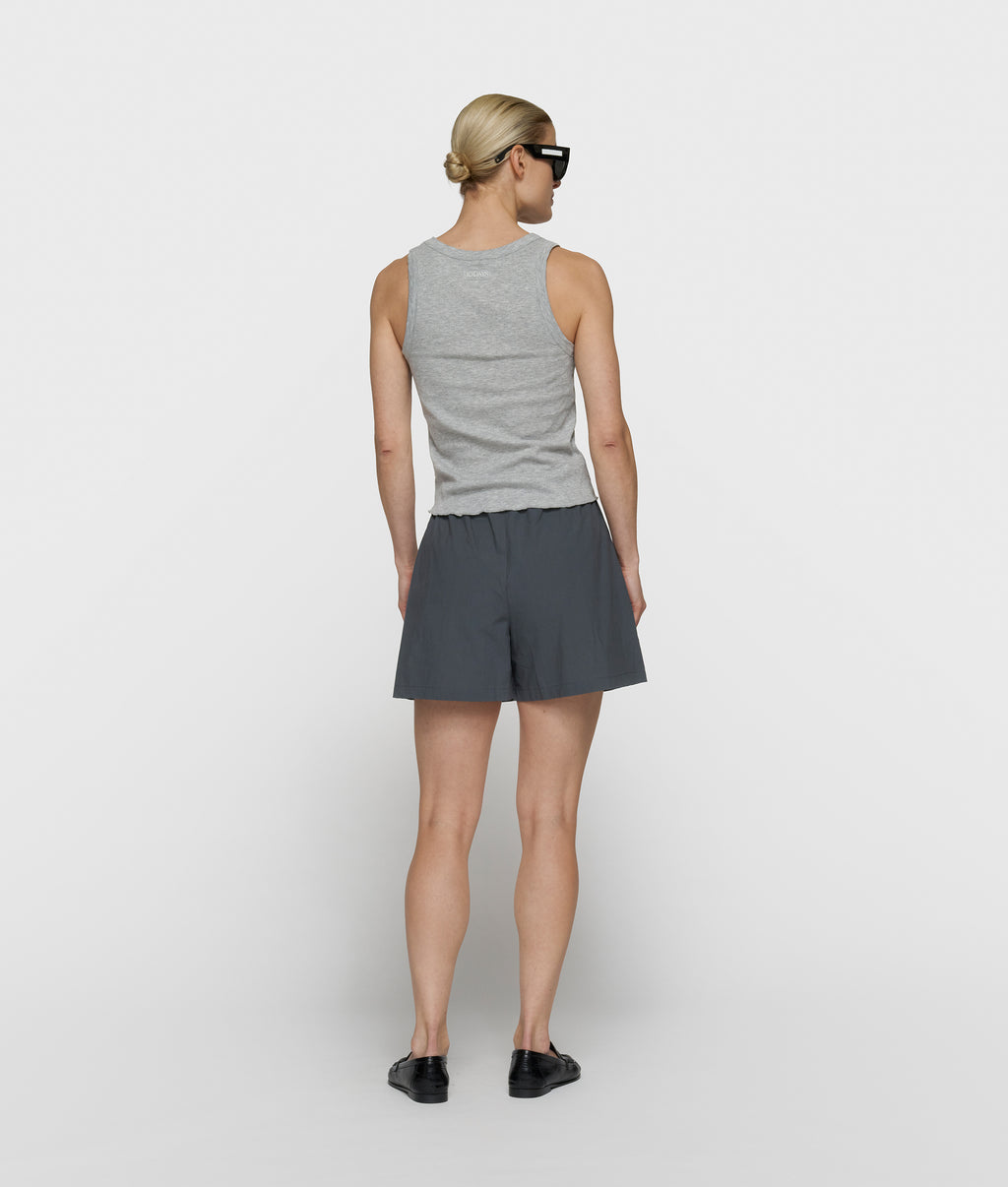 soft rib tank top | light grey melee