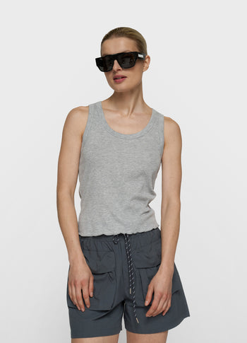 soft rib tank top | light grey melee