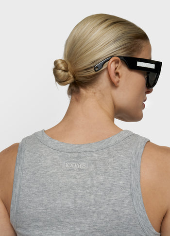 soft rib tank top | light grey melee