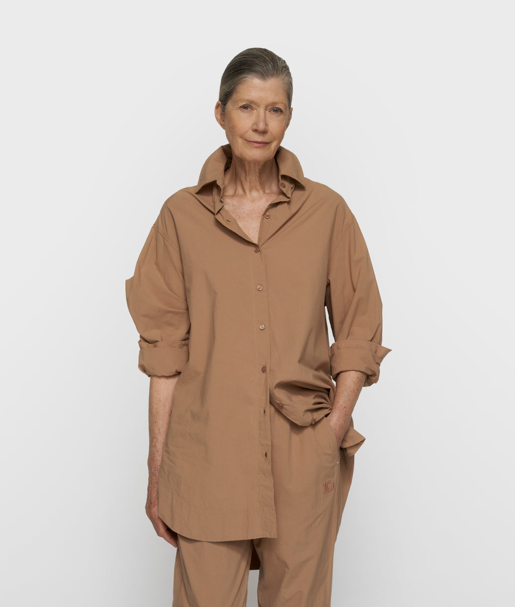 long blouse | light fudge
