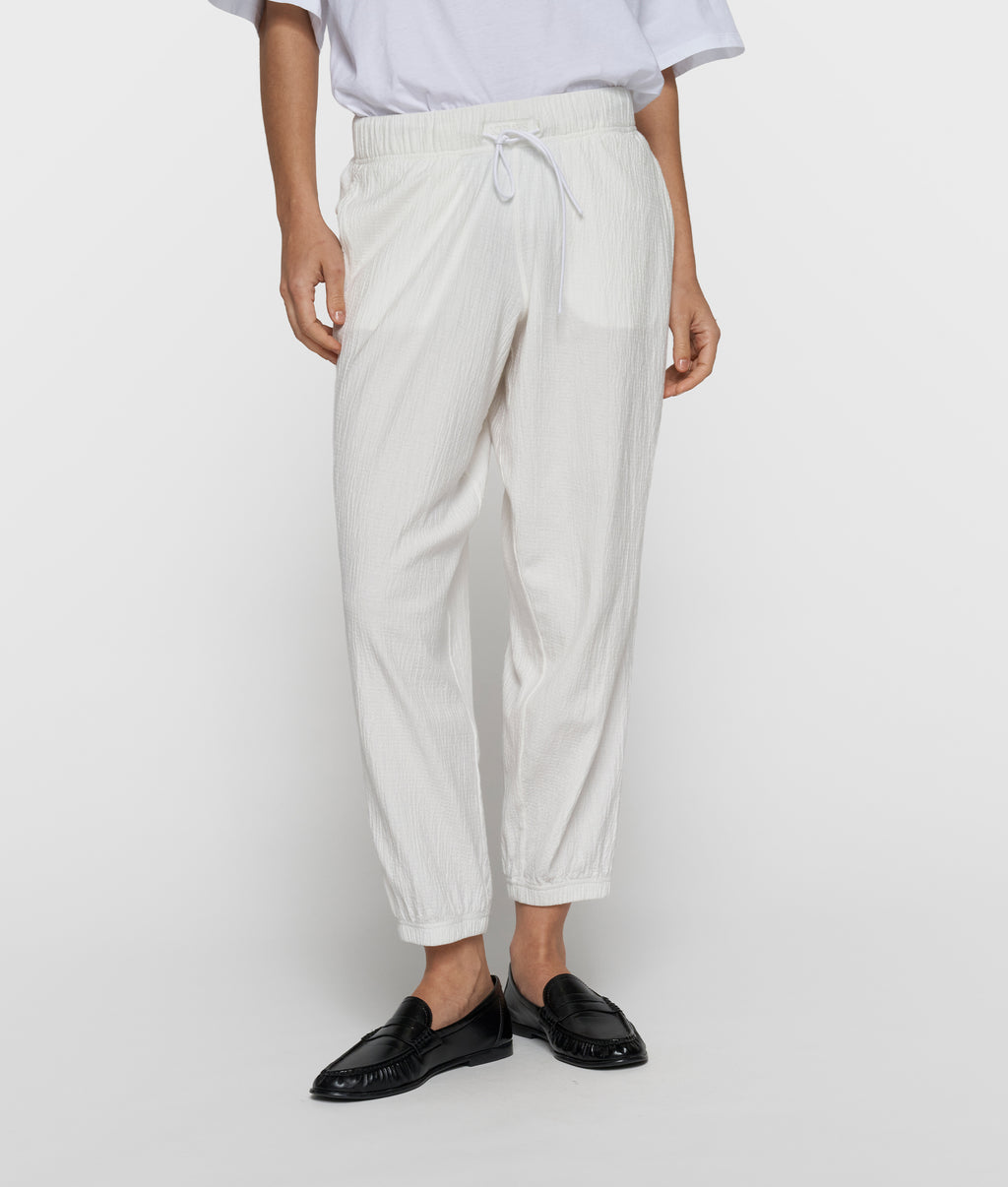cropped easy jogger | ecru