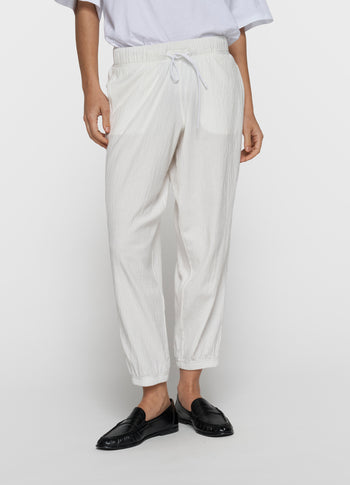 cropped easy jogger | ecru