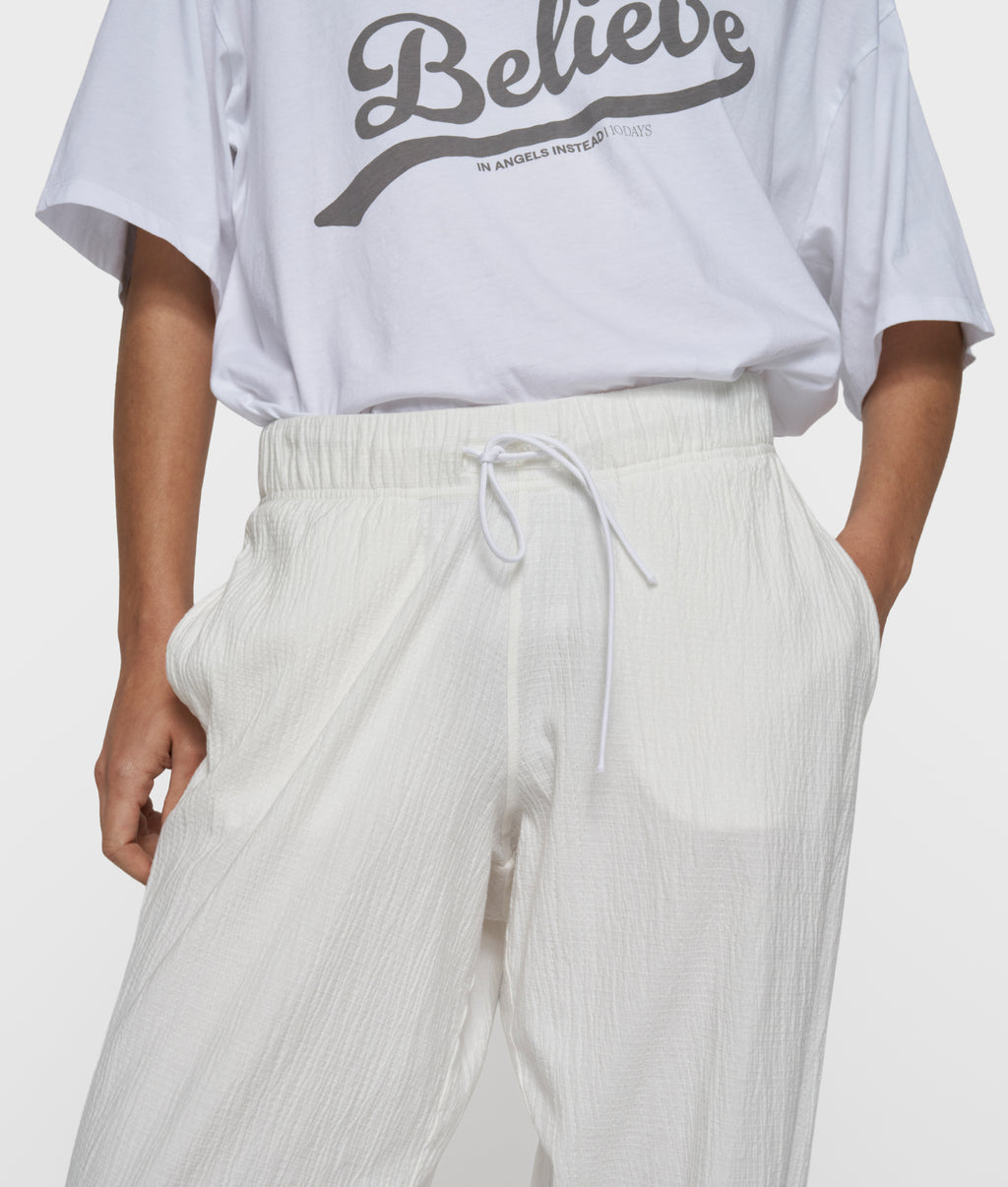 cropped easy jogger | ecru