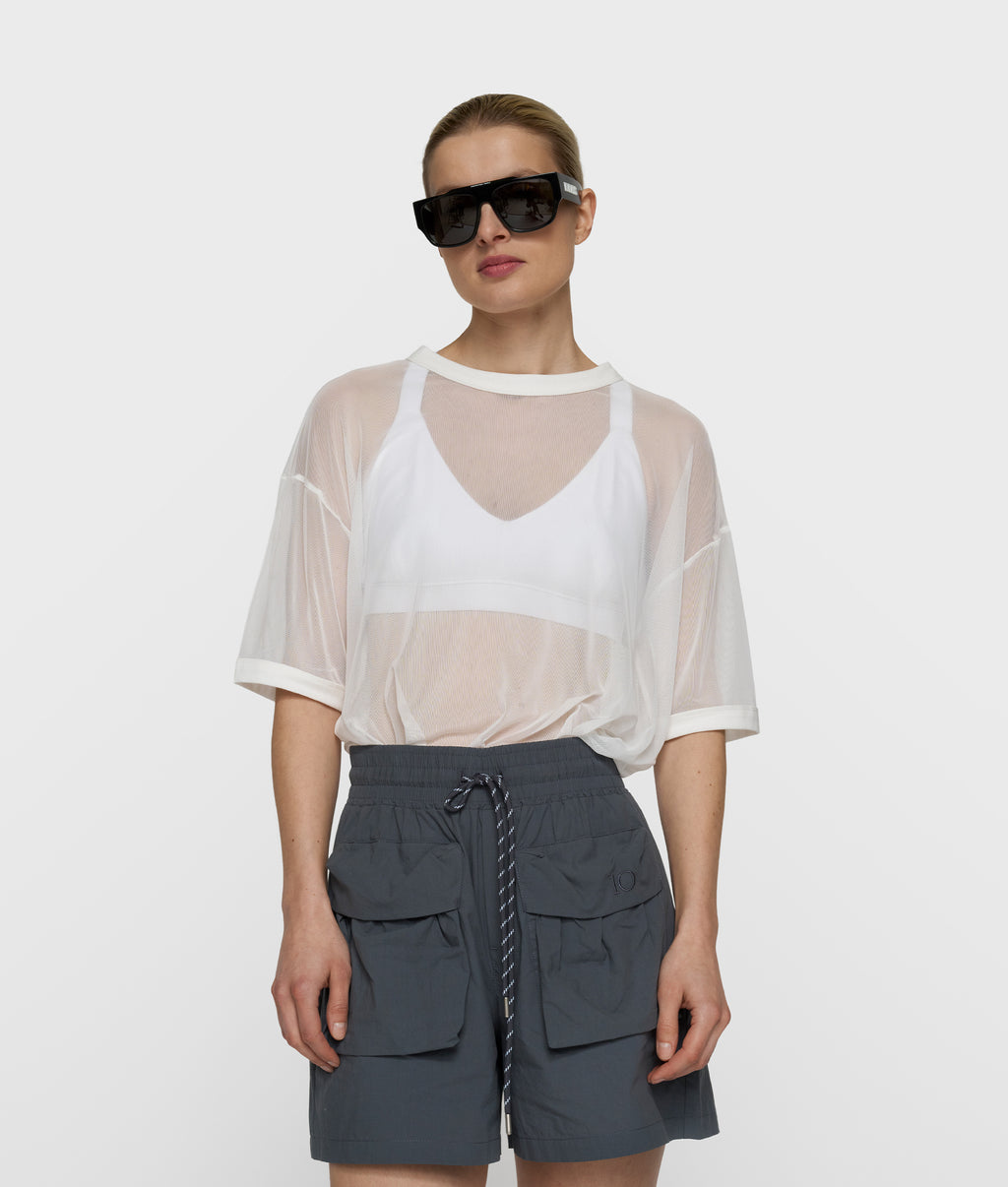 mesh tee | ecru