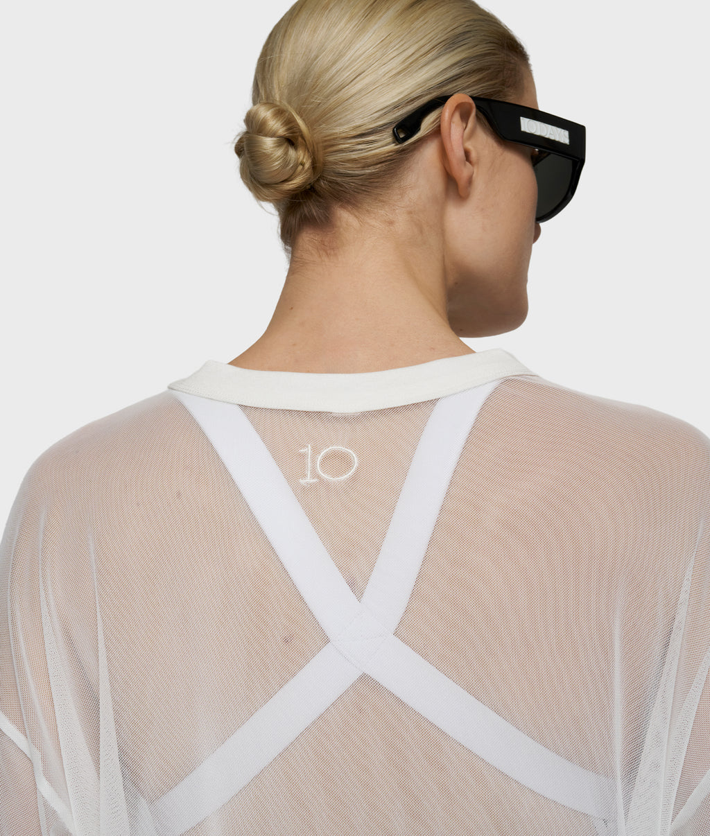 mesh tee | ecru
