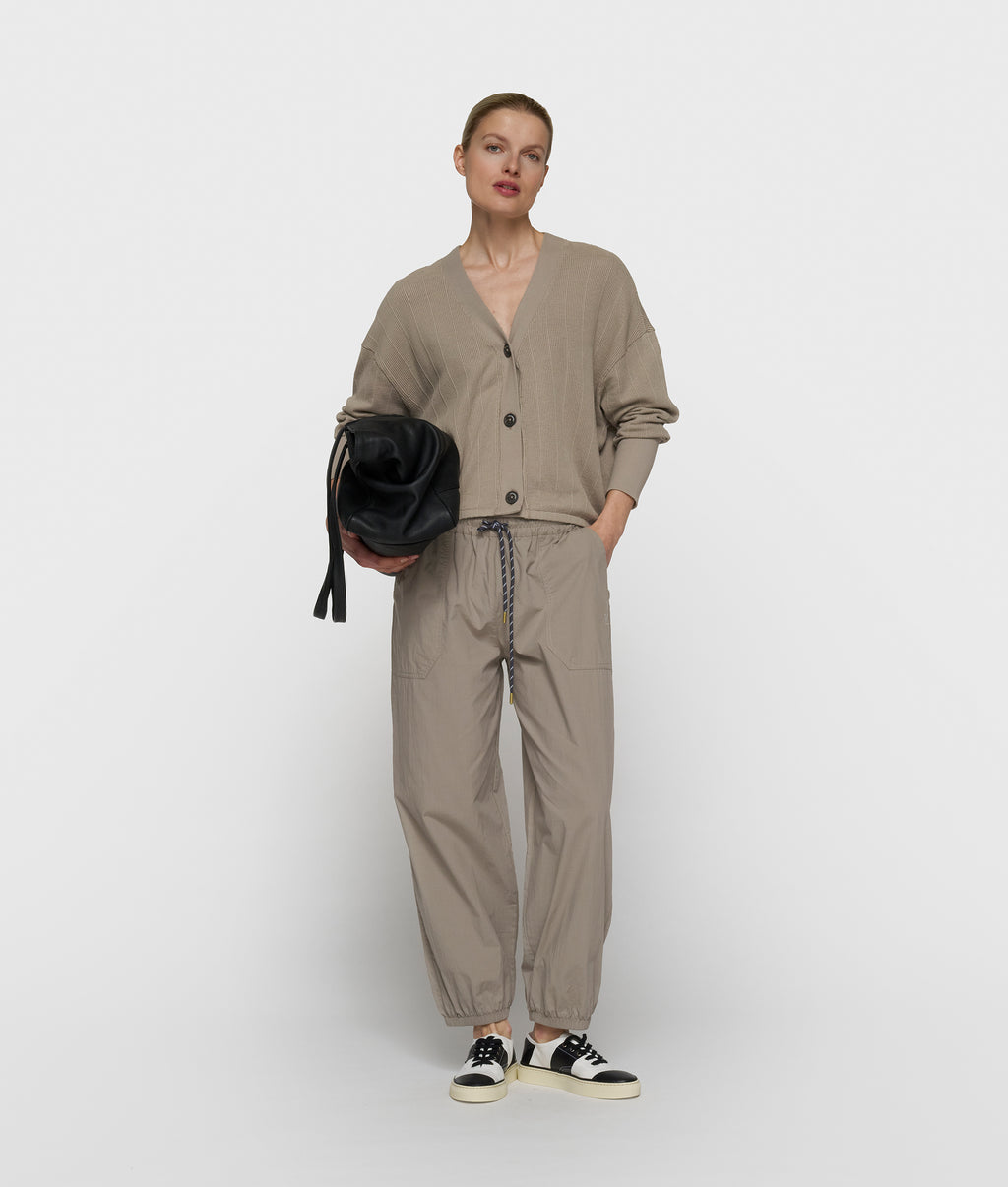 v-neck mesh cardigan | fog