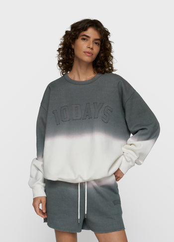 statement sweater dip dye | mid grey