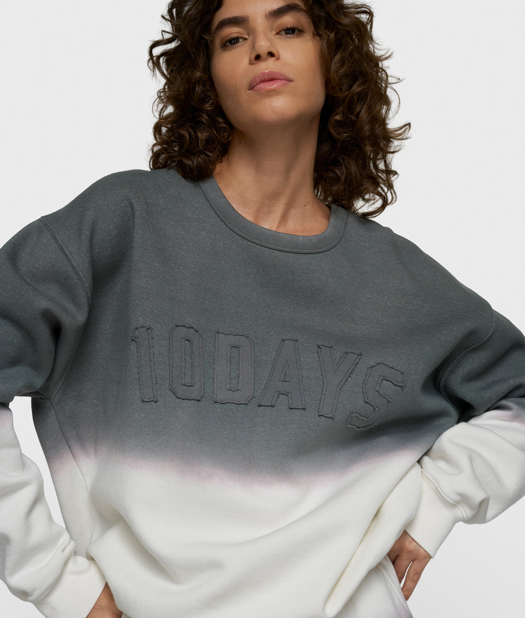 statement sweater dip dye | mid grey