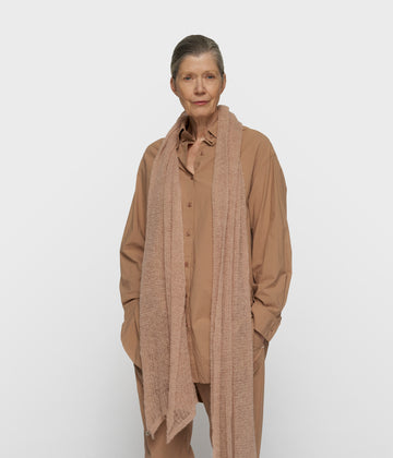 open knit scarf | light fudge