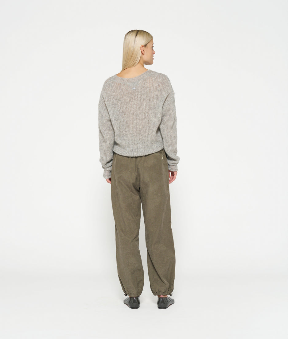 parachute pants | dark moss