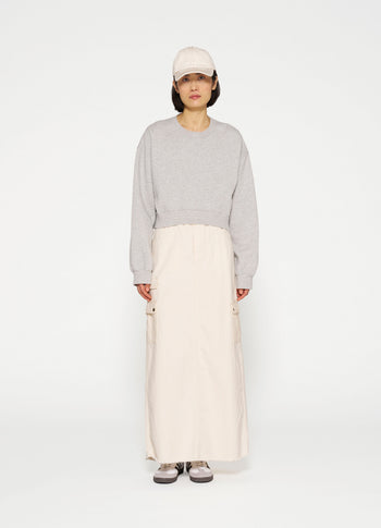 maxi skirt twill | ecru