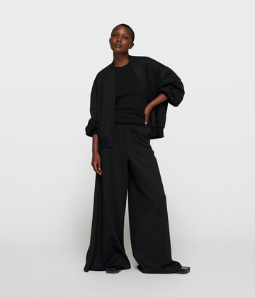 super wide pants pinstripe | black