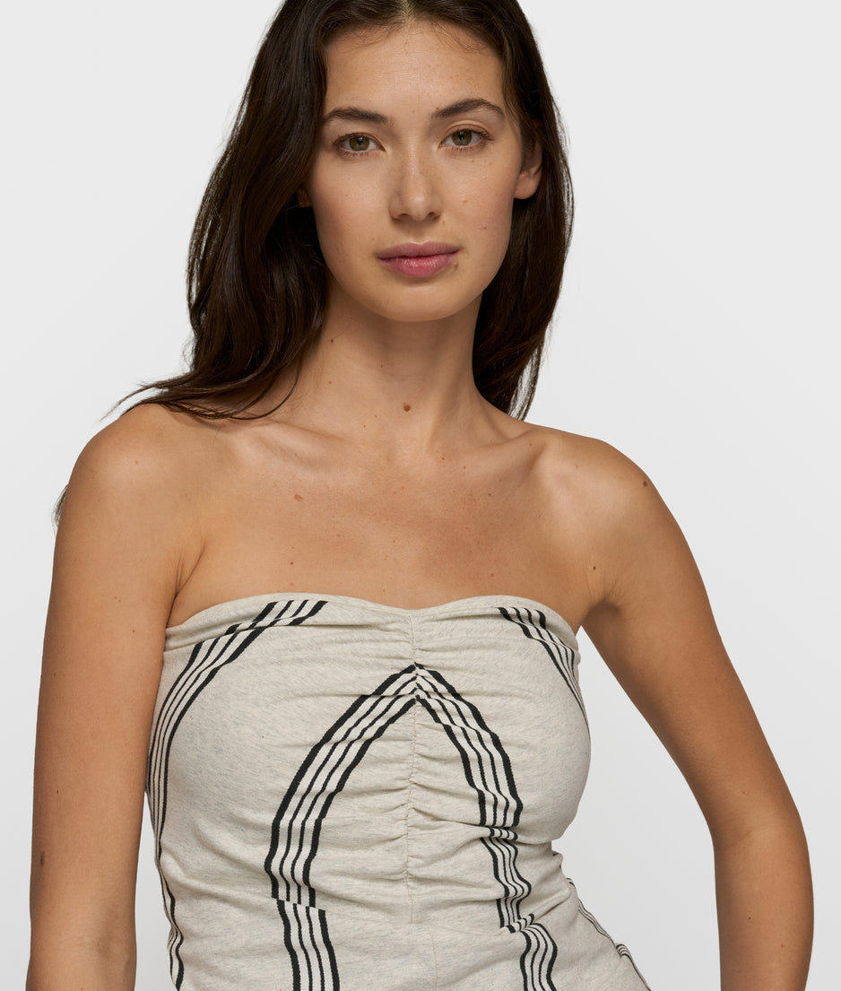 strapless top stripes | soft white melee