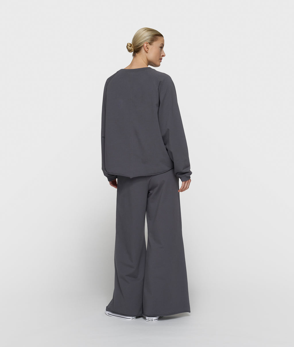 silent chique wide jogger | steel blue