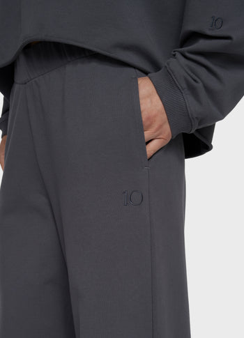 silent chique wide jogger | steel blue