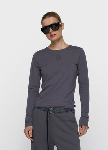 slim long sleeve tee | steel blue