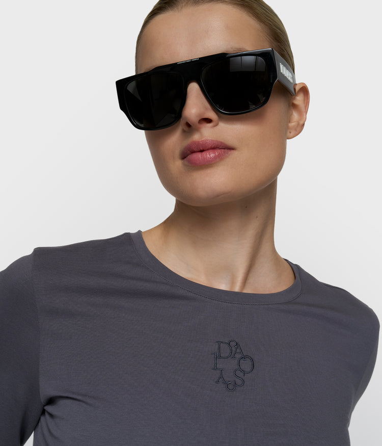 slim long sleeve tee | steel blue
