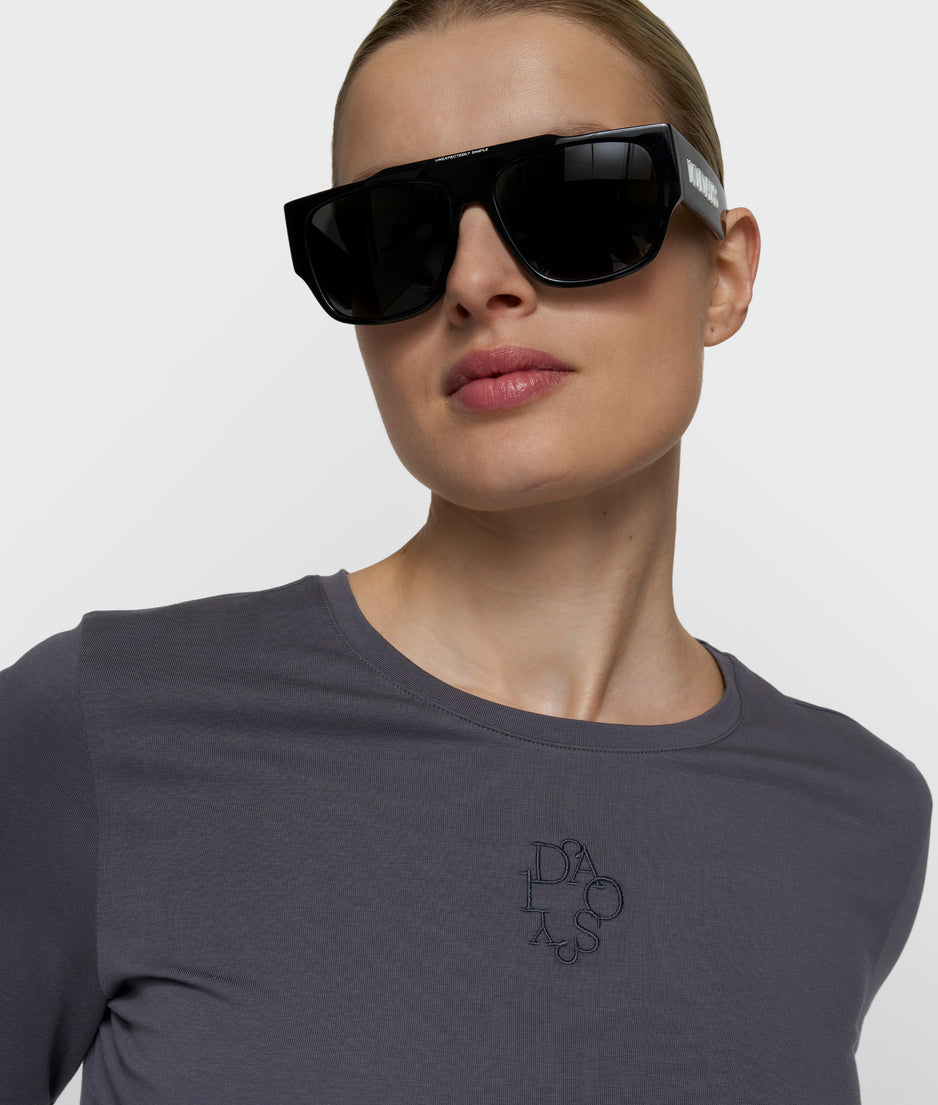 slim long sleeve tee | steel blue