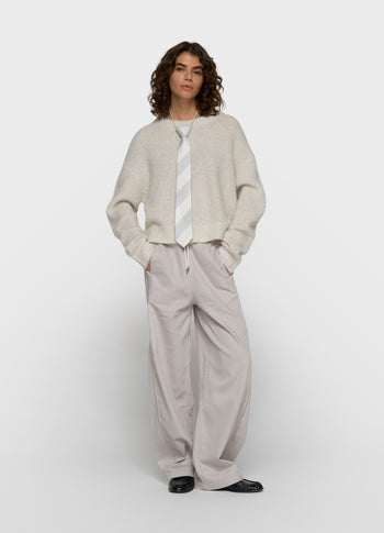 hairy knit sweater lurex | ecru