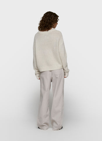 hairy knit sweater lurex | ecru