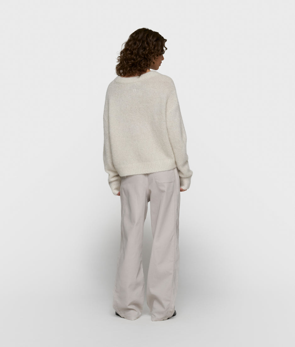 hairy knit sweater lurex | ecru