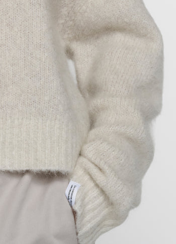 hairy knit sweater lurex | ecru