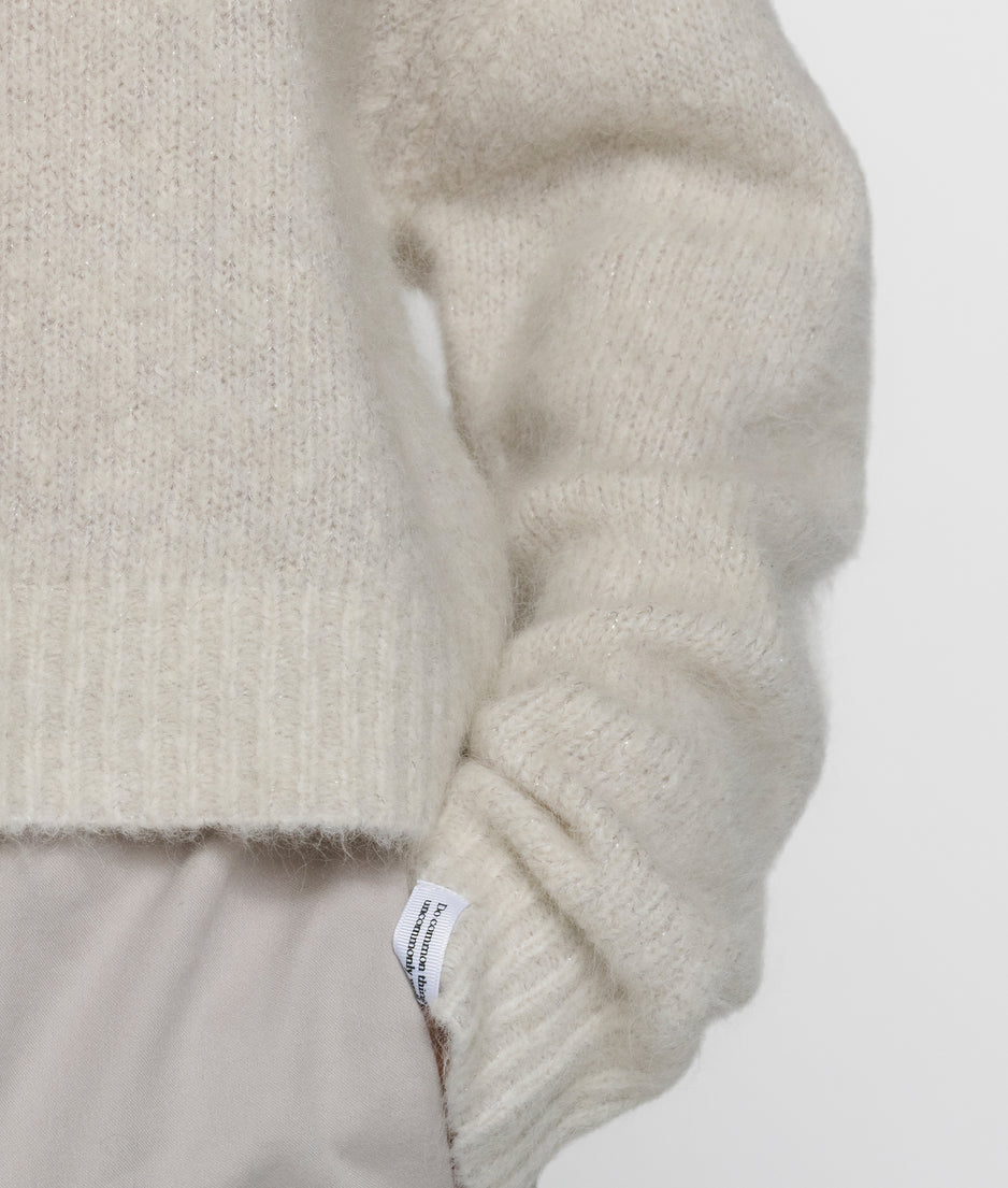 hairy knit sweater lurex | ecru
