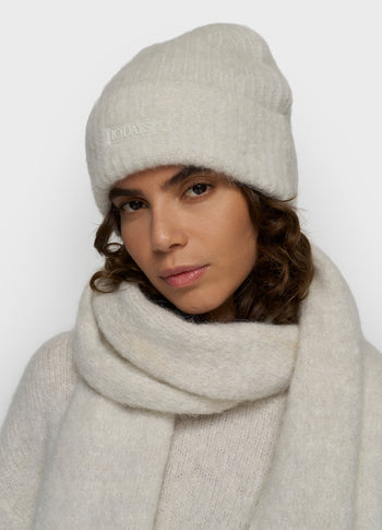 hairy beanie lurex | ecru