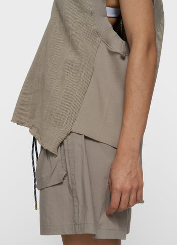 v-neck mesh top | fog