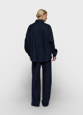 overshirt chambray | dark blue