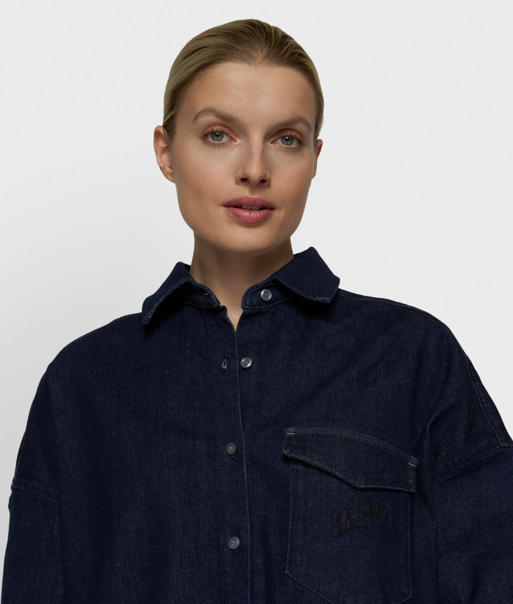 overshirt chambray | dark blue