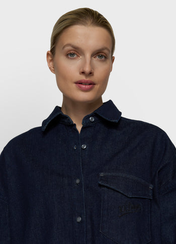 overshirt chambray | dark blue
