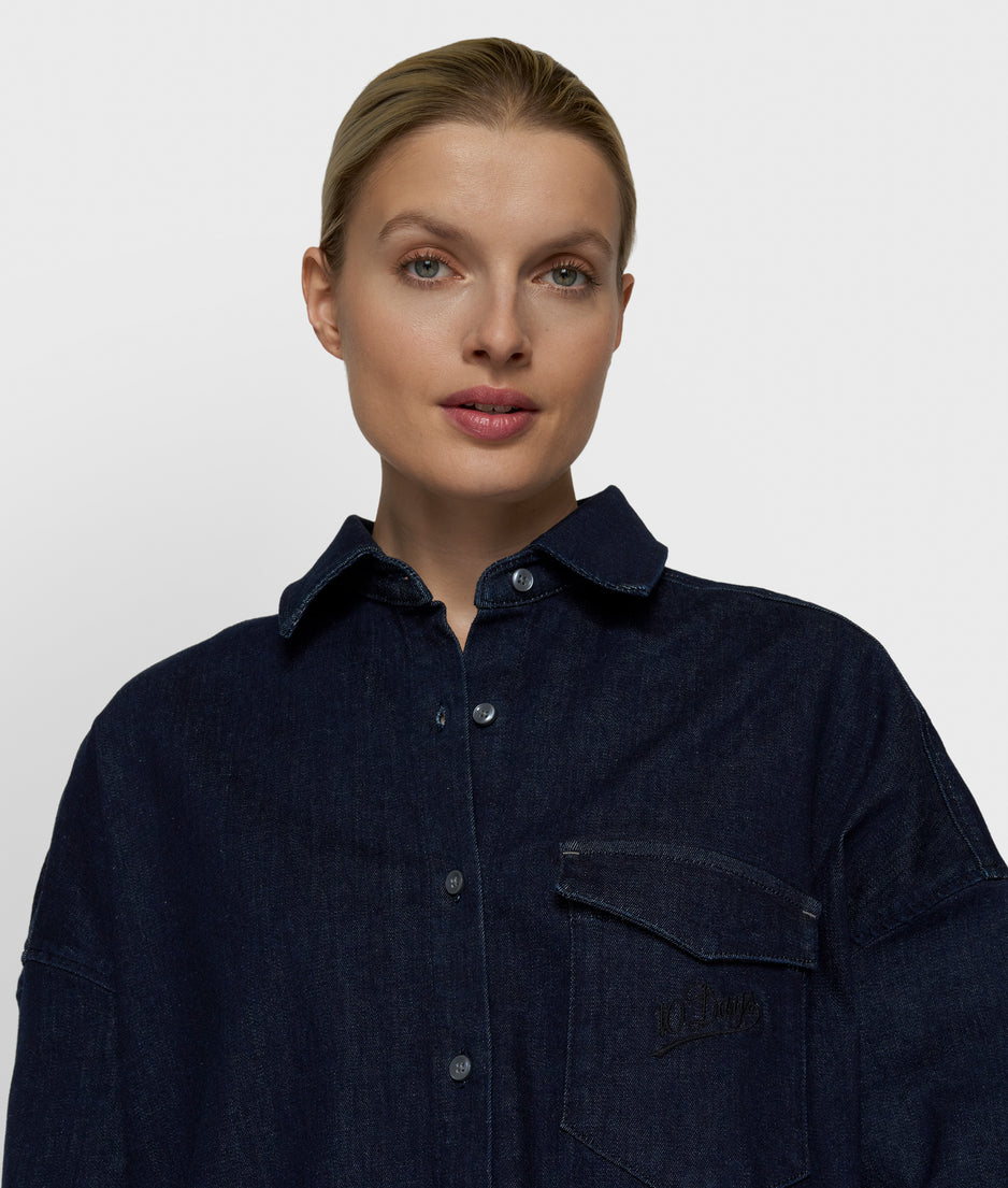 overshirt chambray | dark blue
