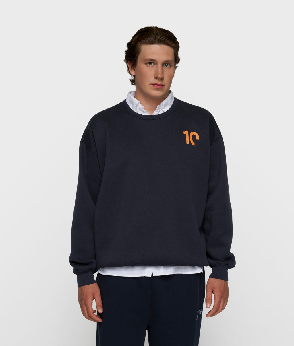 statement sweater | dark blue