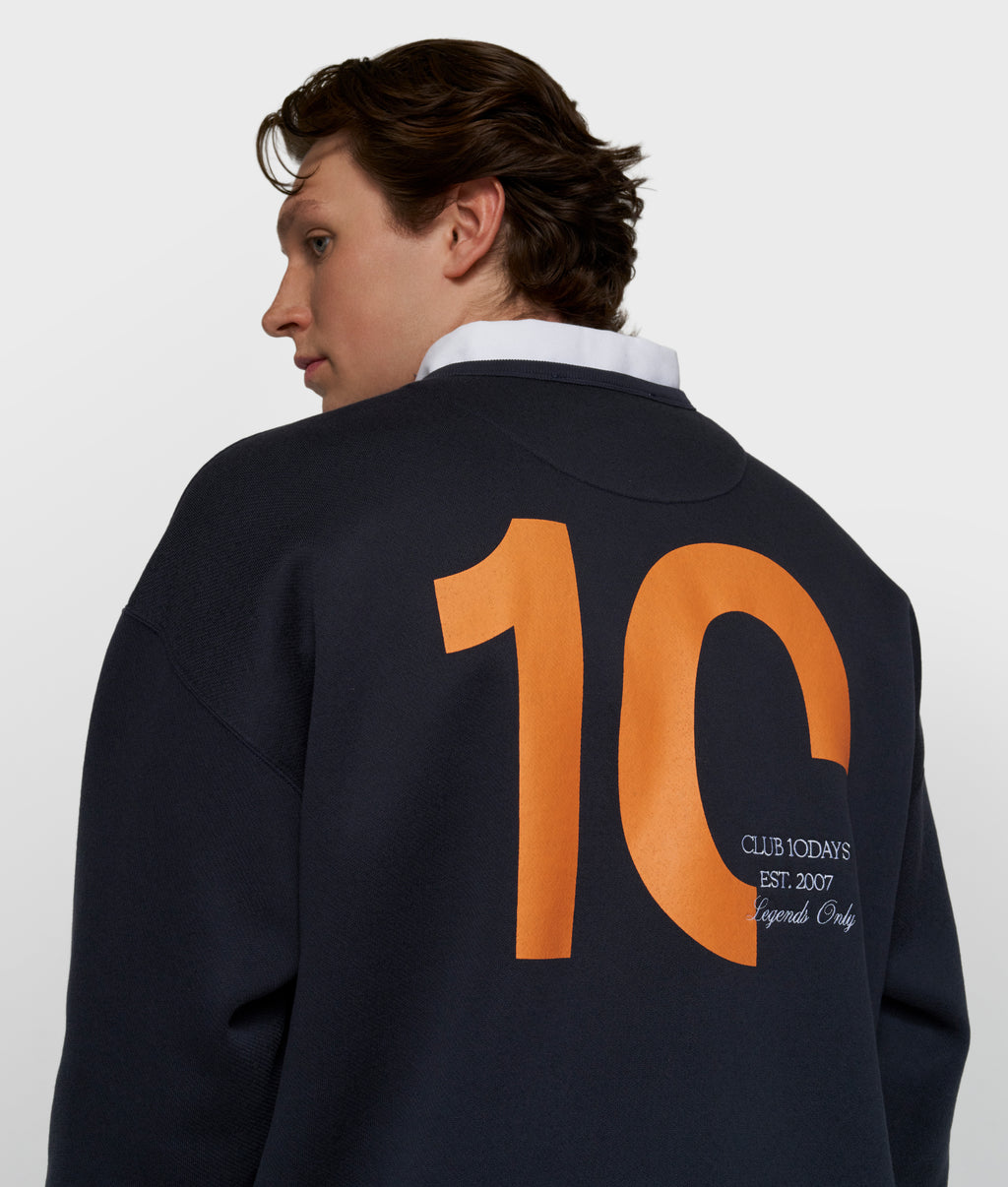 statement sweater | dark blue