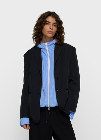 double cuff travel blazer | black