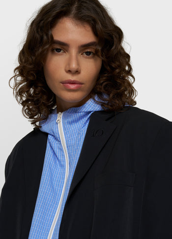 double cuff travel blazer | black