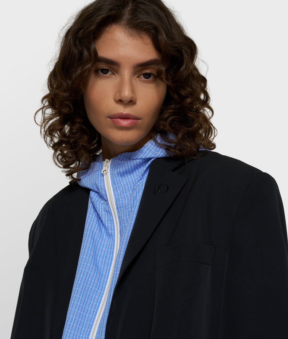 double cuff travel blazer | black